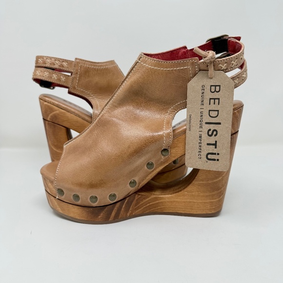 New Bed Stu Imelda Wedges Tan Rustic Sz 8.5 - Picture 11 of 13